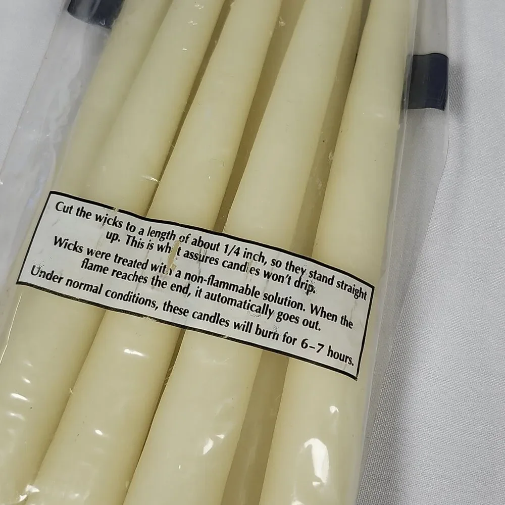 Trader Joe's EIGHT CANDLES Dripless‎ & Self-Extinguishing, Ivory Vintage